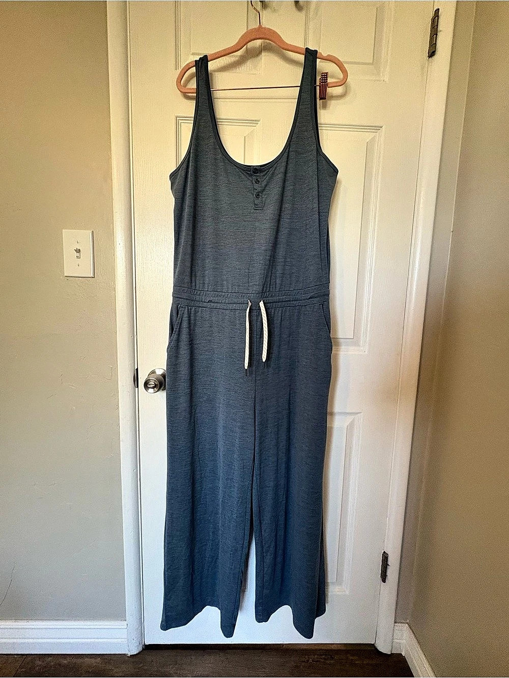 Vuori Lux Harem Jumpsuit Wide Leg Blue XL